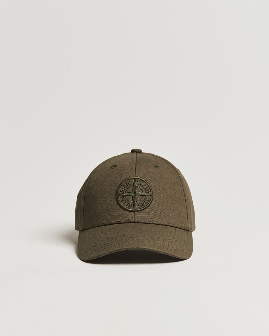 Herre | Stone Island Cotton Rep Logo Cap Military Green | Stone Island | Cotton Rep Logo Cap Military Green