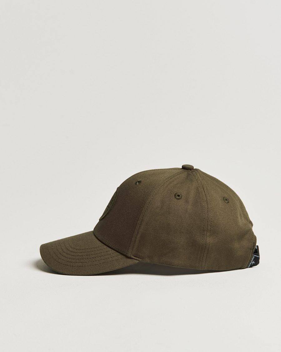 Herre | Stone Island Cotton Rep Logo Cap Military Green | Stone Island | Cotton Rep Logo Cap Military Green