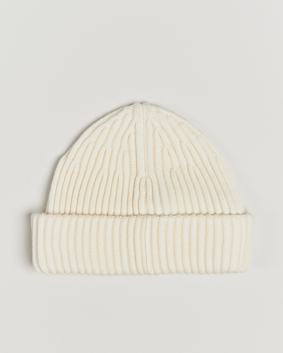 Herre | Stone Island Full Rib Wool Beanie Natural | Stone Island | Full Rib Wool Beanie Natural