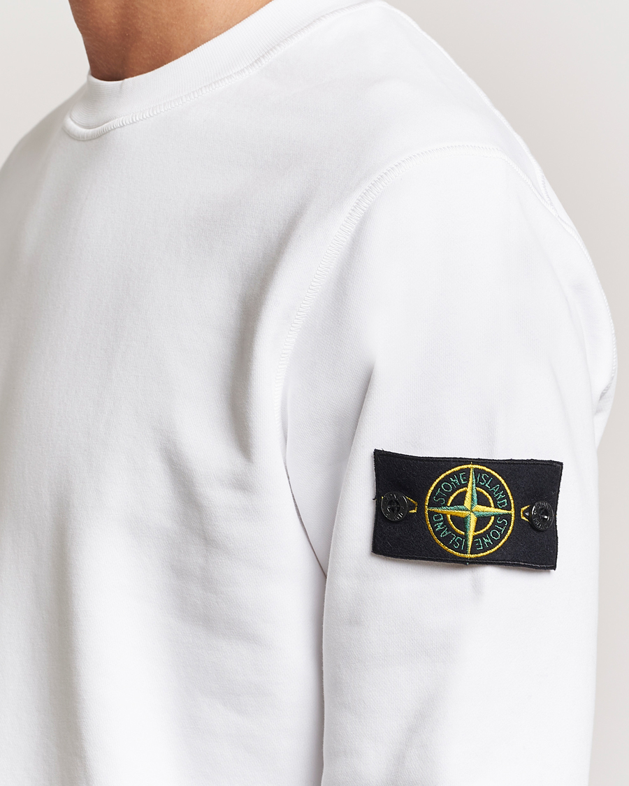Herre | Gensere | Stone Island | Garment Dyed Fleece Sweatshirt White