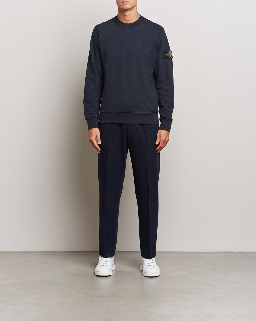 Herre | Gensere | Stone Island | Garment Dyed Fleece Sweatshirt Navy Blue