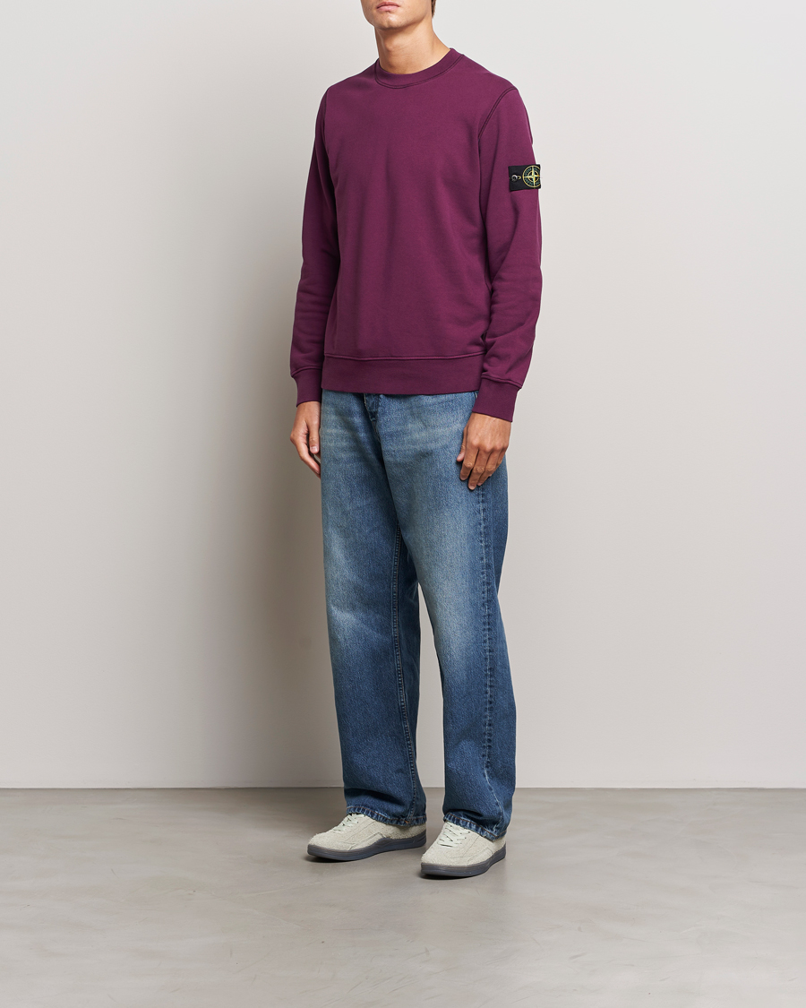 Herre | Gensere | Stone Island | Garment Dyed Fleece Sweatshirt Burgundy