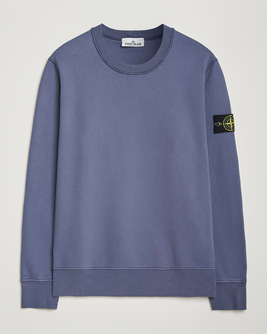 Herre | Gensere | Stone Island | Garment Dyed Fleece Sweatshirt Mid Blue
