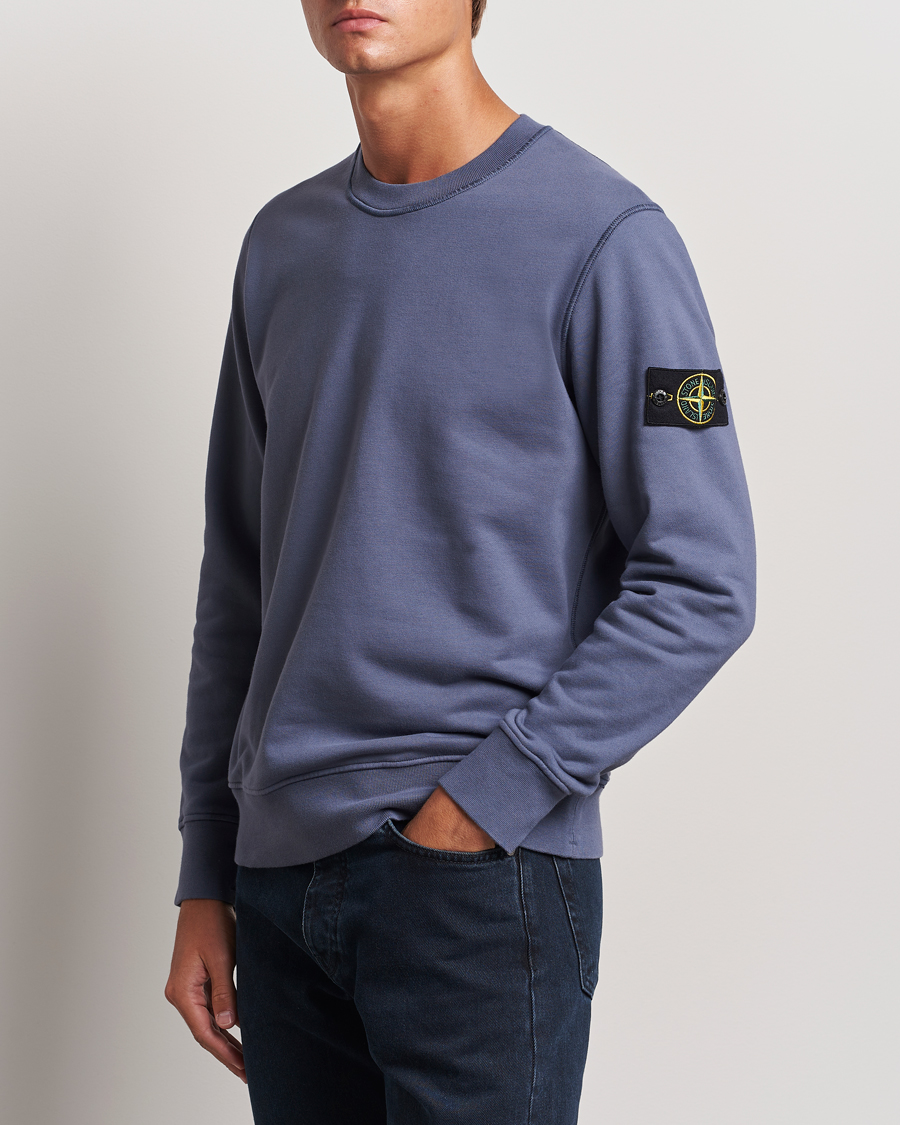 Herre | Gensere | Stone Island | Garment Dyed Fleece Sweatshirt Mid Blue