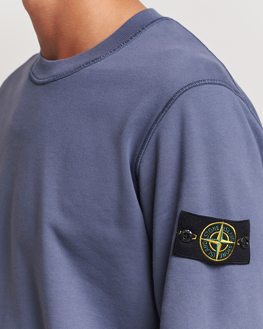 Herre | Gensere | Stone Island | Garment Dyed Fleece Sweatshirt Mid Blue