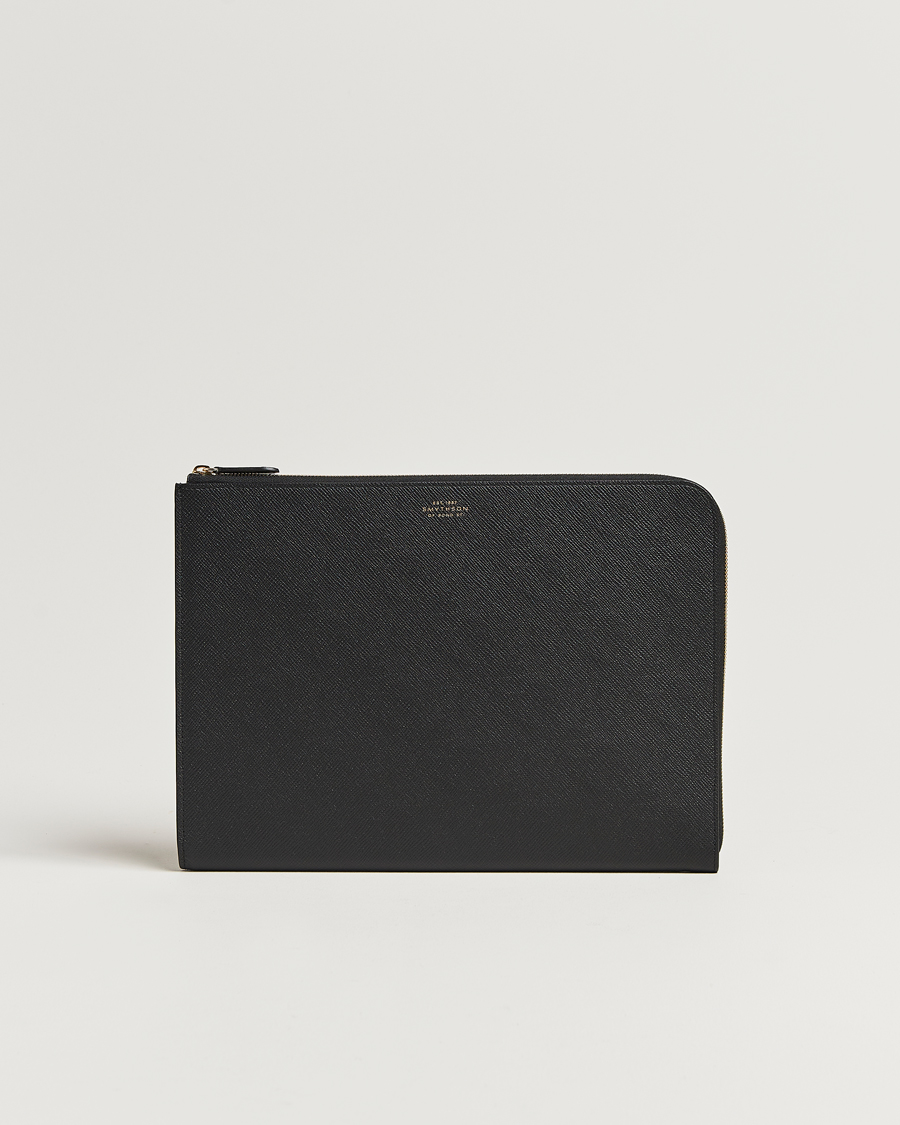 Herre | Vesker | Smythson | Panama Small Laptop Case Black