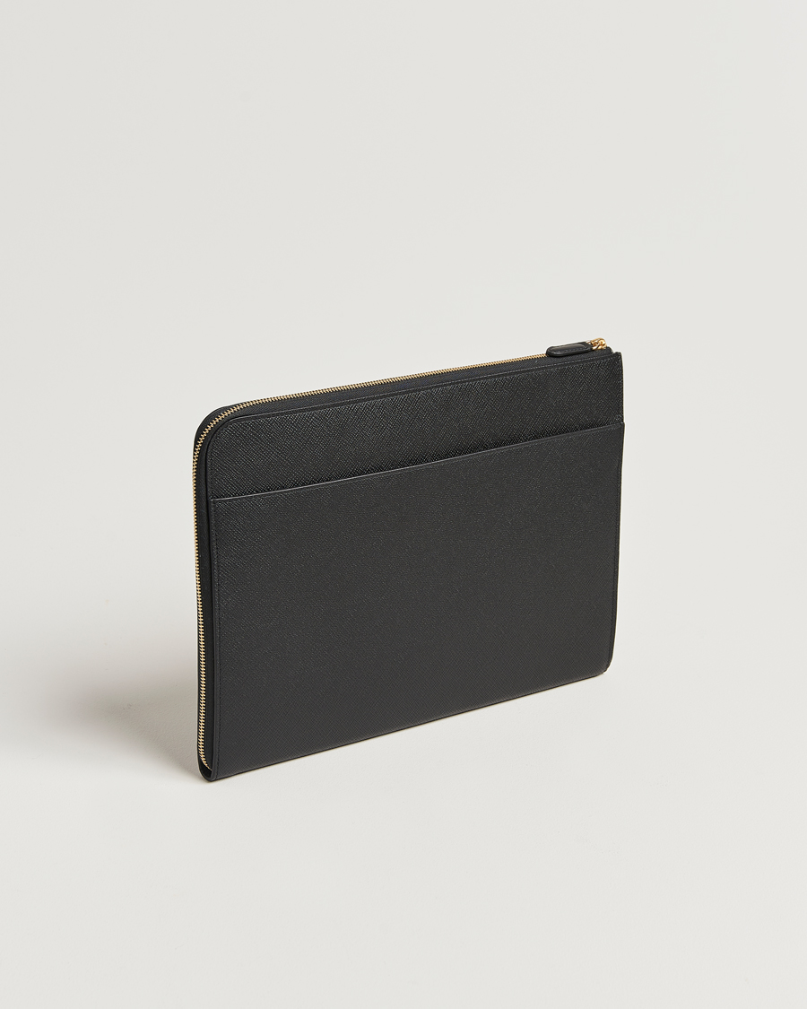 Herre | Vesker | Smythson | Panama Small Laptop Case Black