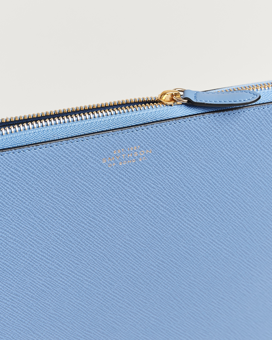 Herre | Vesker | Smythson | Panama Large Laptop Case Nile Blue