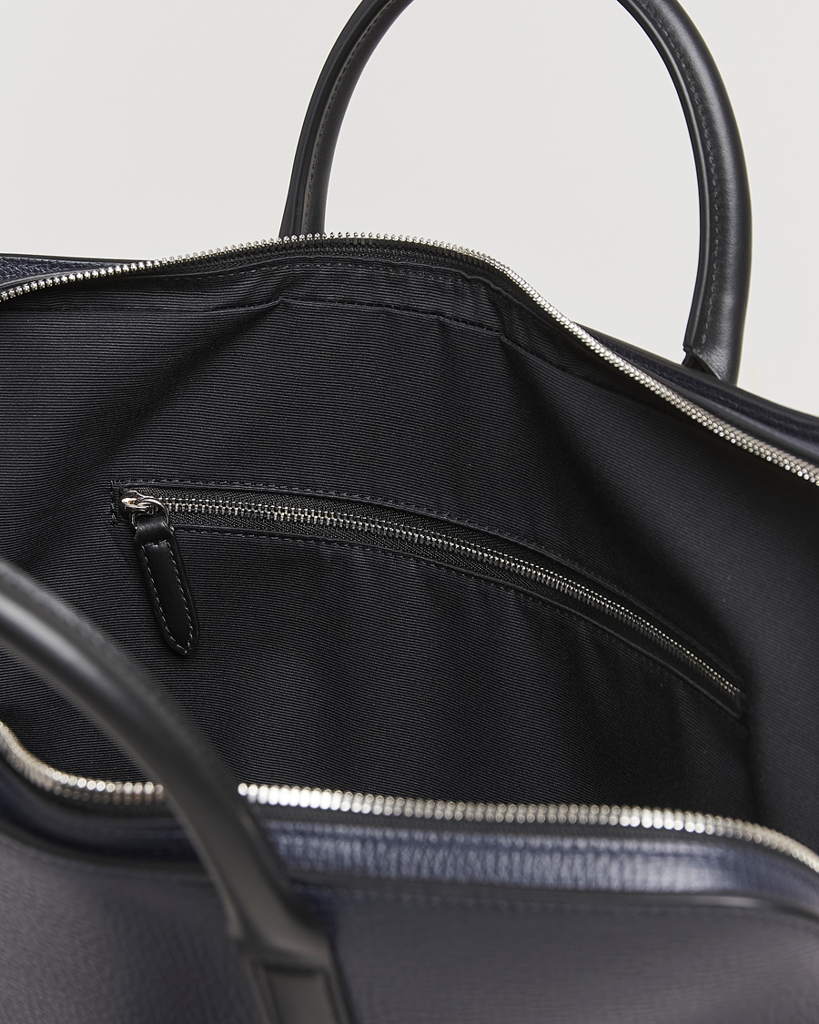 Herre | Vesker | Smythson | Ludlow Ultra Slim Brefcase With Zip Front Navy