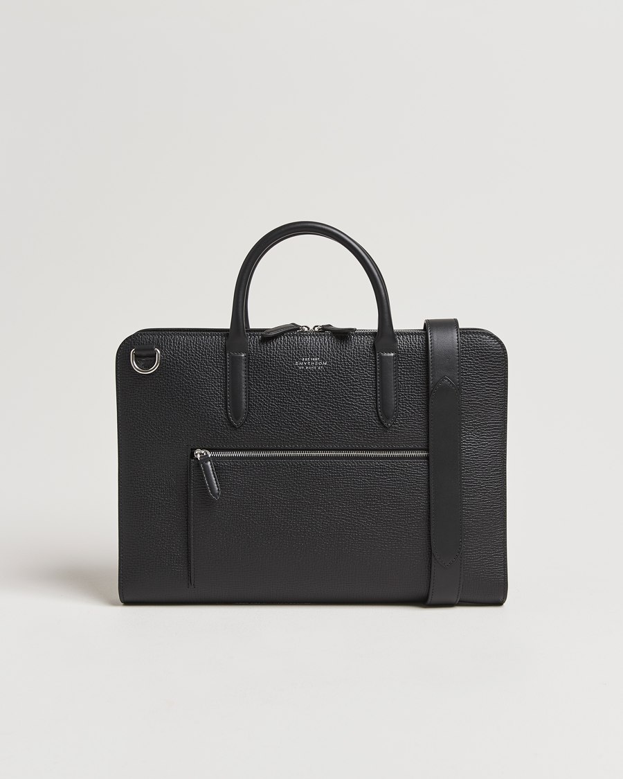 Herre | Vesker | Smythson | Ludlow Ultra Slim Brefcase With Zip Front Black