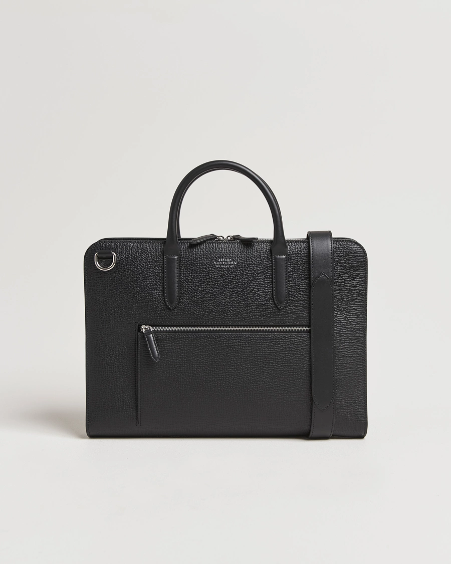 Herre | Vesker | Smythson | Ludlow Ultra Slim Brefcase With Zip Front Black
