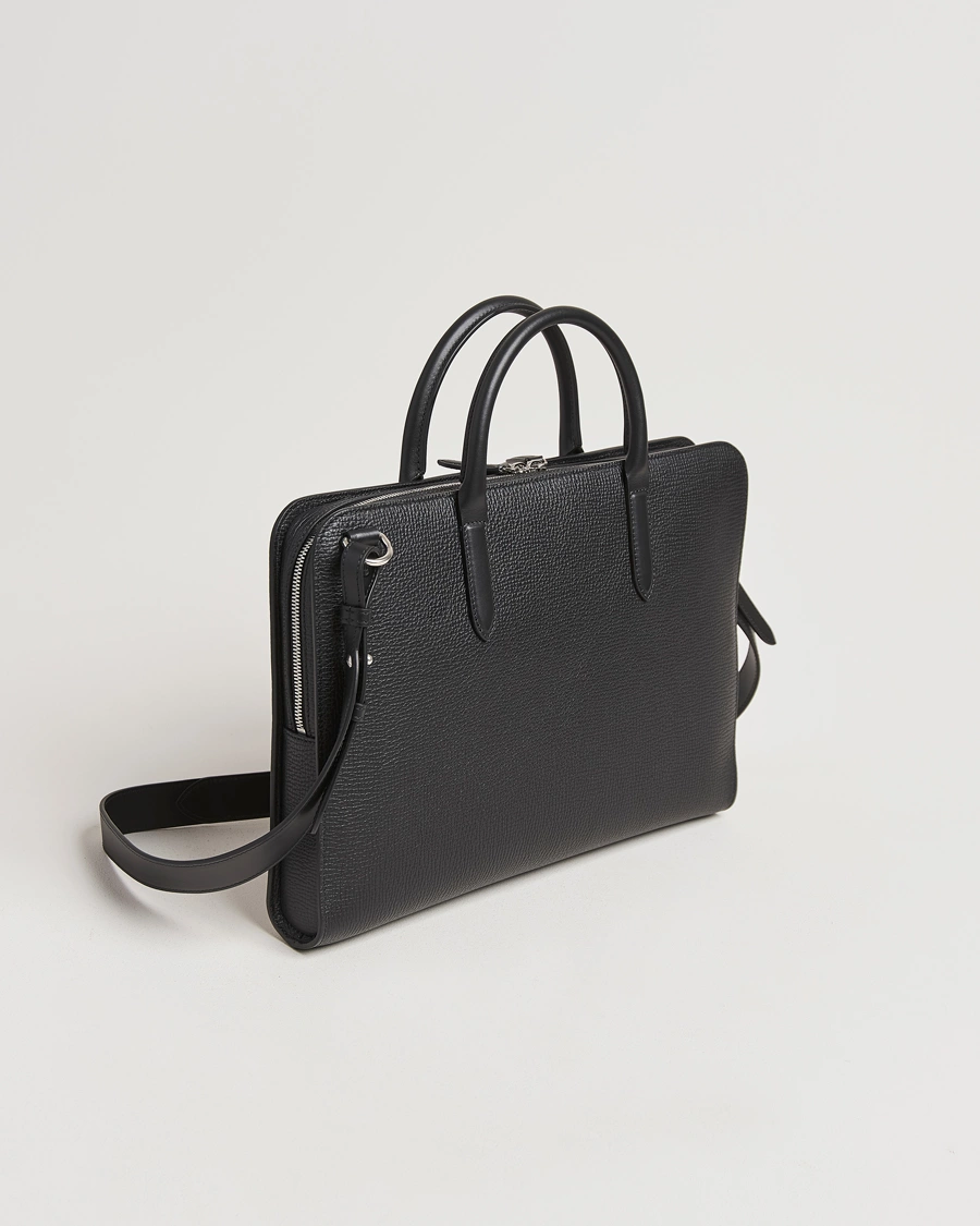 Herre | Vesker | Smythson | Ludlow Ultra Slim Brefcase With Zip Front Black