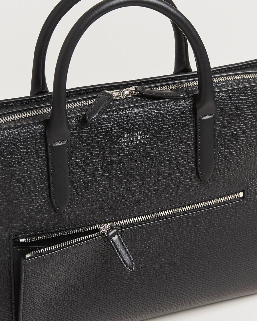 Herre | Vesker | Smythson | Ludlow Ultra Slim Brefcase With Zip Front Black