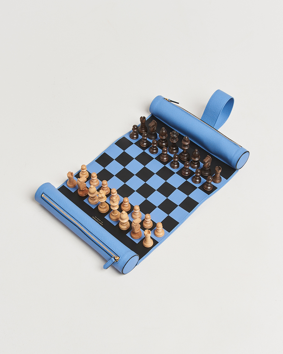 Herre | Spill og fritid | Smythson | Panama Chess Roll Nile Blue