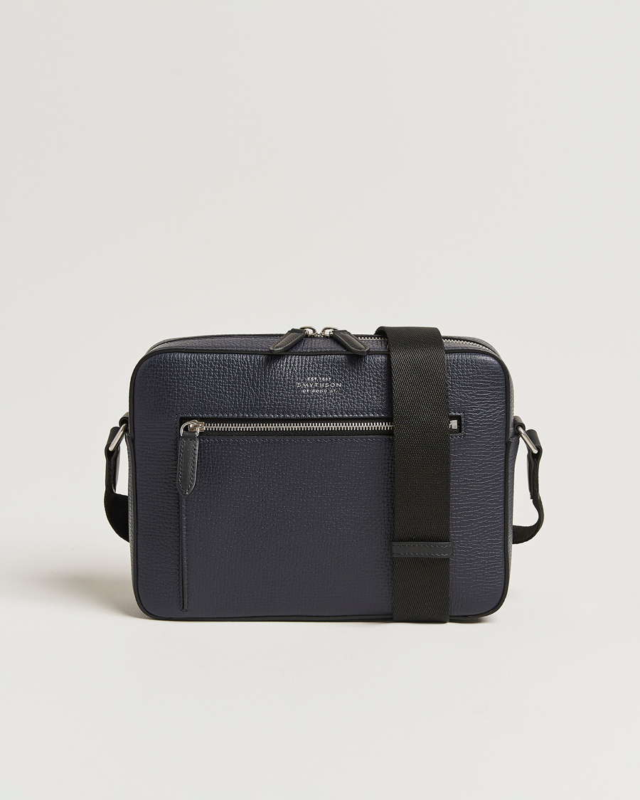Herre | Vesker | Smythson | Ludlow Zip Crossbody Bag Navy