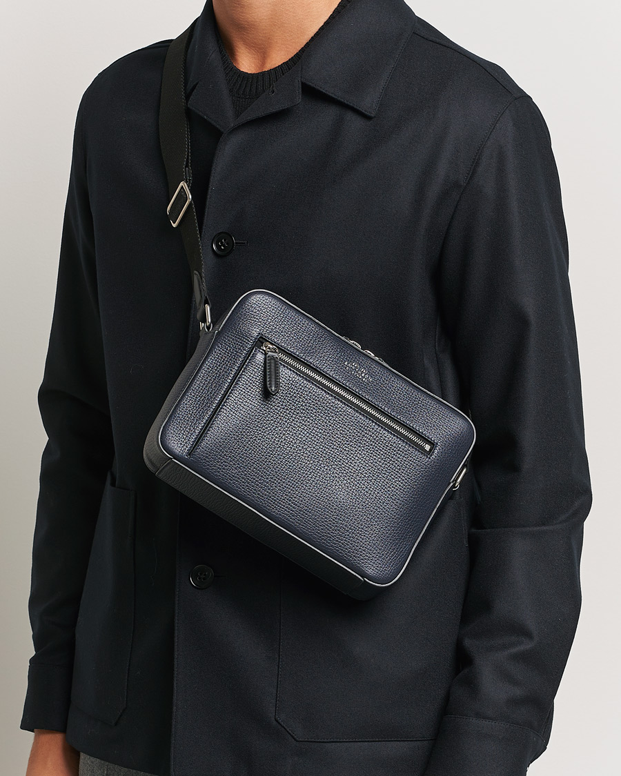 Herre | Vesker | Smythson | Ludlow Zip Crossbody Bag Navy