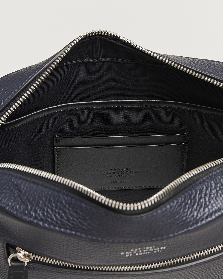 Herre | Vesker | Smythson | Ludlow Zip Crossbody Bag Navy