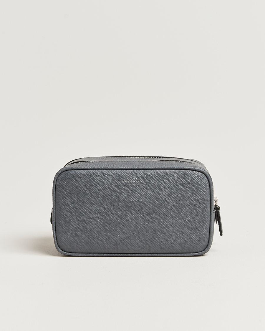 Herre | Smythson Panama Double Zip Washbag Storm Grey | Smythson | Panama Double Zip Washbag Storm Grey