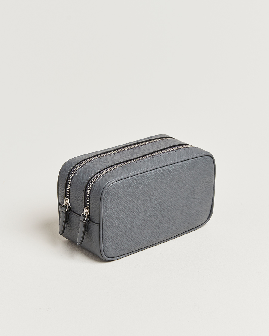 Herre | Smythson Panama Double Zip Washbag Storm Grey | Smythson | Panama Double Zip Washbag Storm Grey