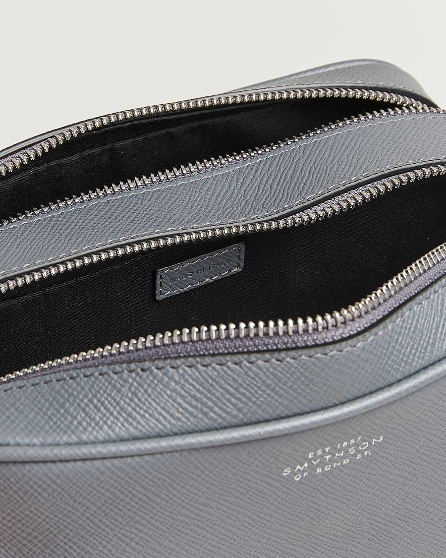 Herre | Smythson Panama Double Zip Washbag Storm Grey | Smythson | Panama Double Zip Washbag Storm Grey