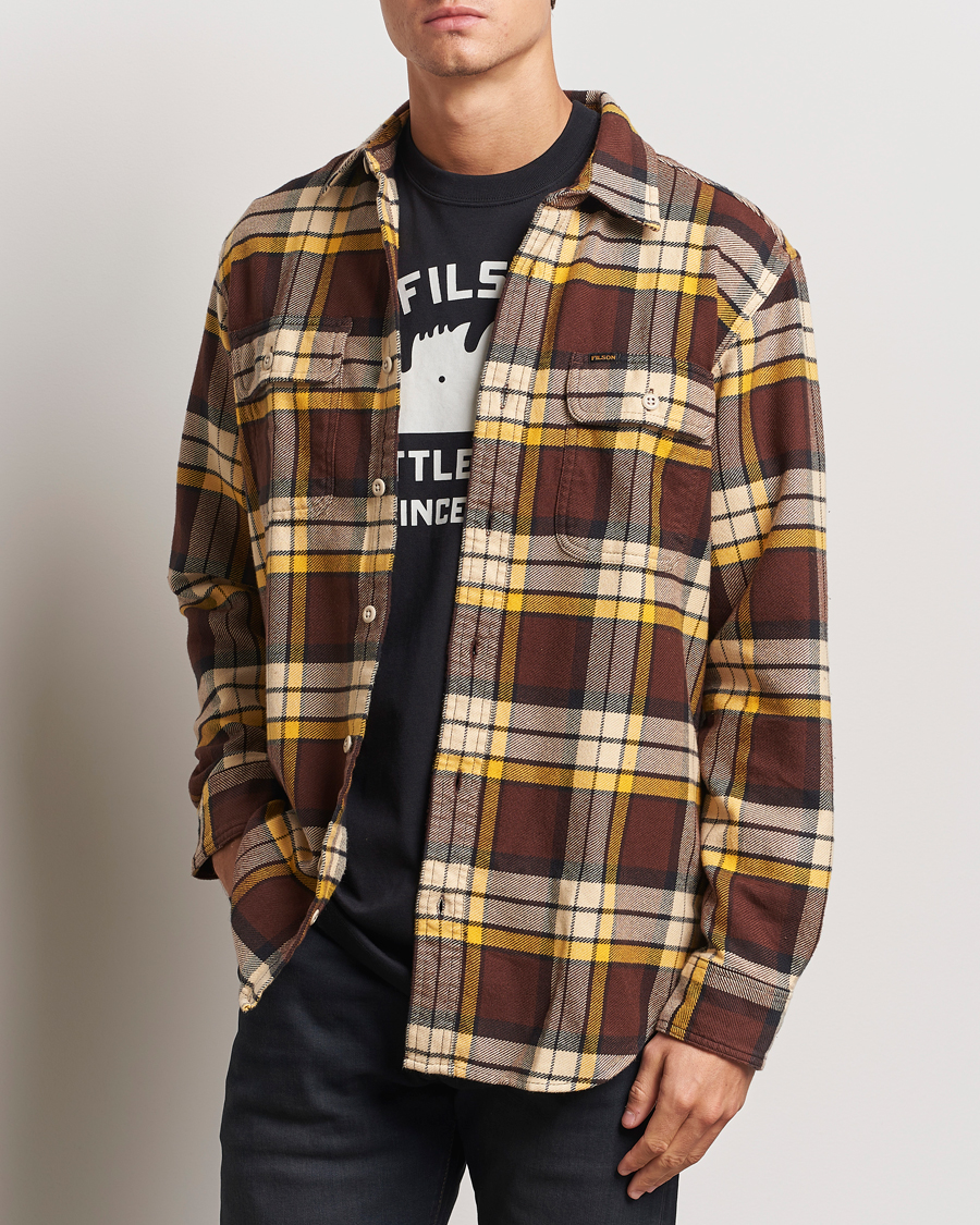 Herre | Skjorter | Filson | Vintage Flannel Work Shirt Brown/Yellow