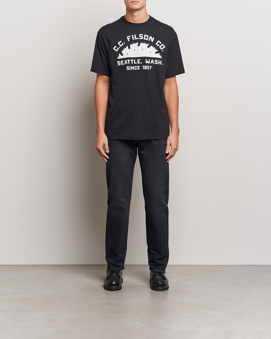 Herre | T-Shirts | Filson | Printed Cotton T-Shirt Black