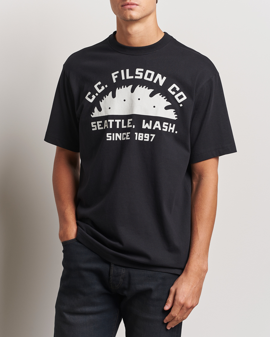 Herre | T-Shirts | Filson | Printed Cotton T-Shirt Black