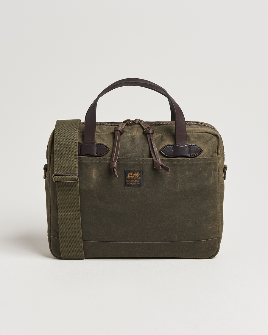 Herre | Vesker | Filson | Tin Cloth Compact Briefcase Otter Green