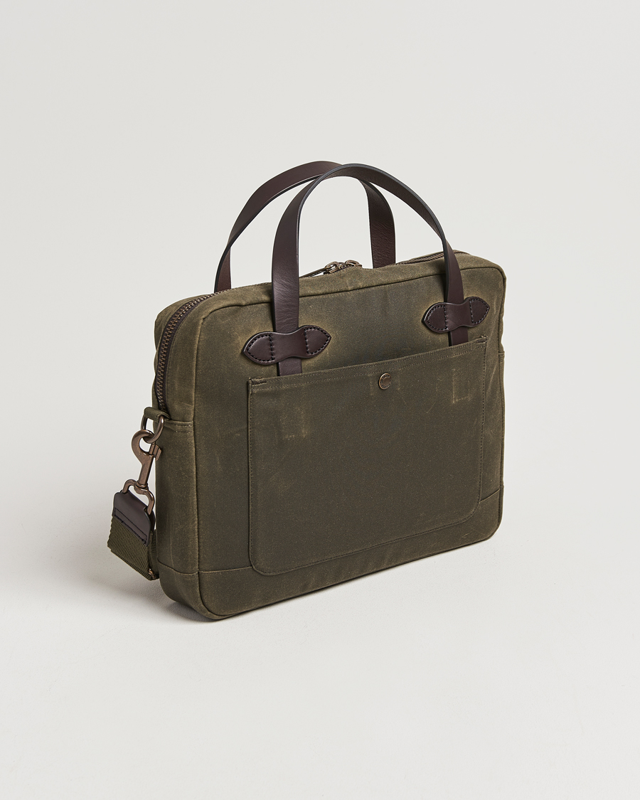 Herre | Vesker | Filson | Tin Cloth Compact Briefcase Otter Green