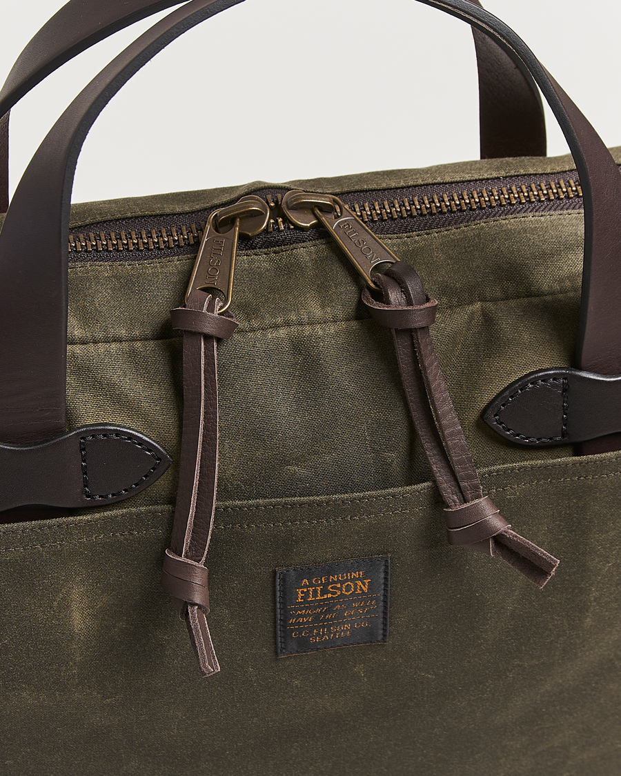 Herre | Vesker | Filson | Tin Cloth Compact Briefcase Otter Green