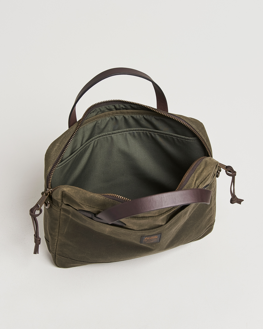 Herre | Vesker | Filson | Tin Cloth Compact Briefcase Otter Green