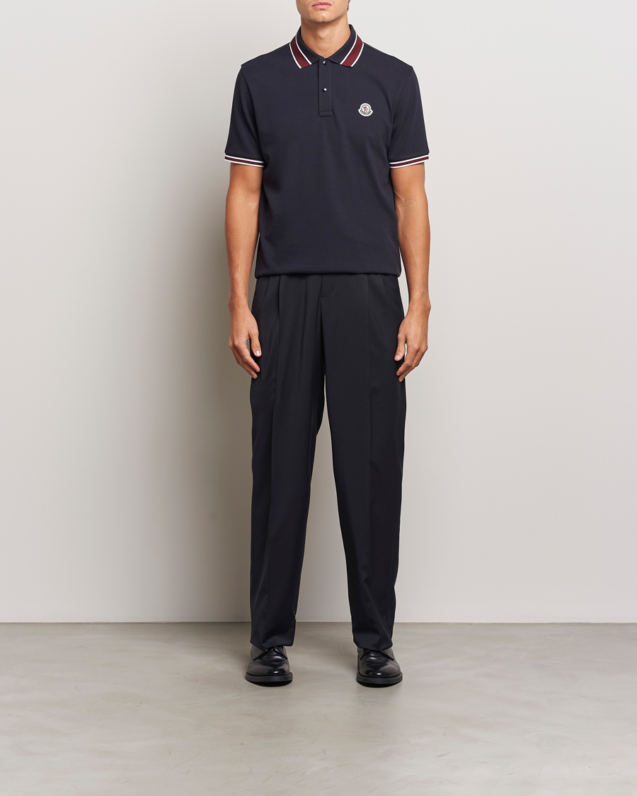 Herre | Pikéer | Moncler | Double Contrast Collar Polo Navy
