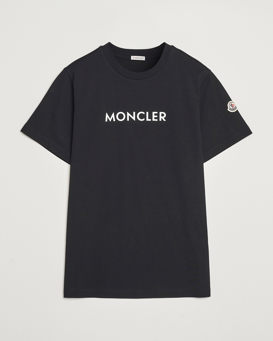 Herre | T-Shirts | Moncler | Lettering T-Shirt Black