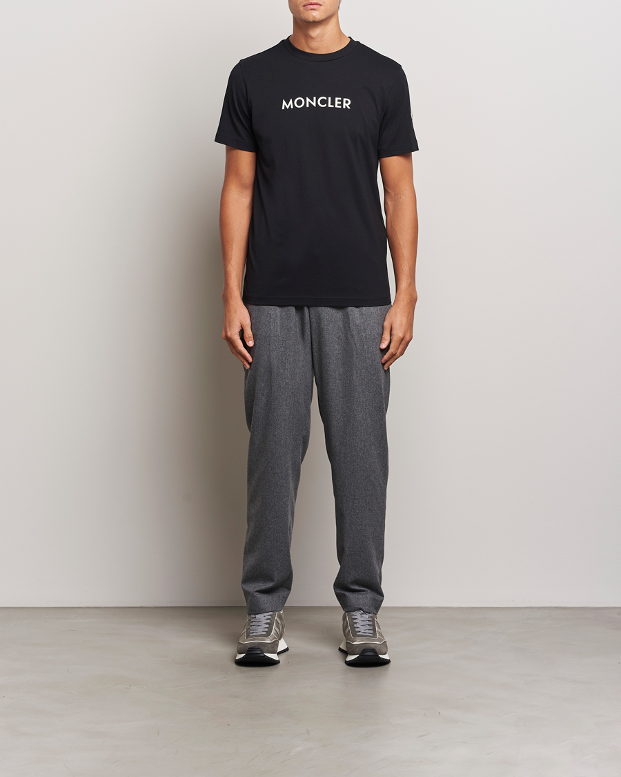 Herre | T-Shirts | Moncler | Lettering T-Shirt Black