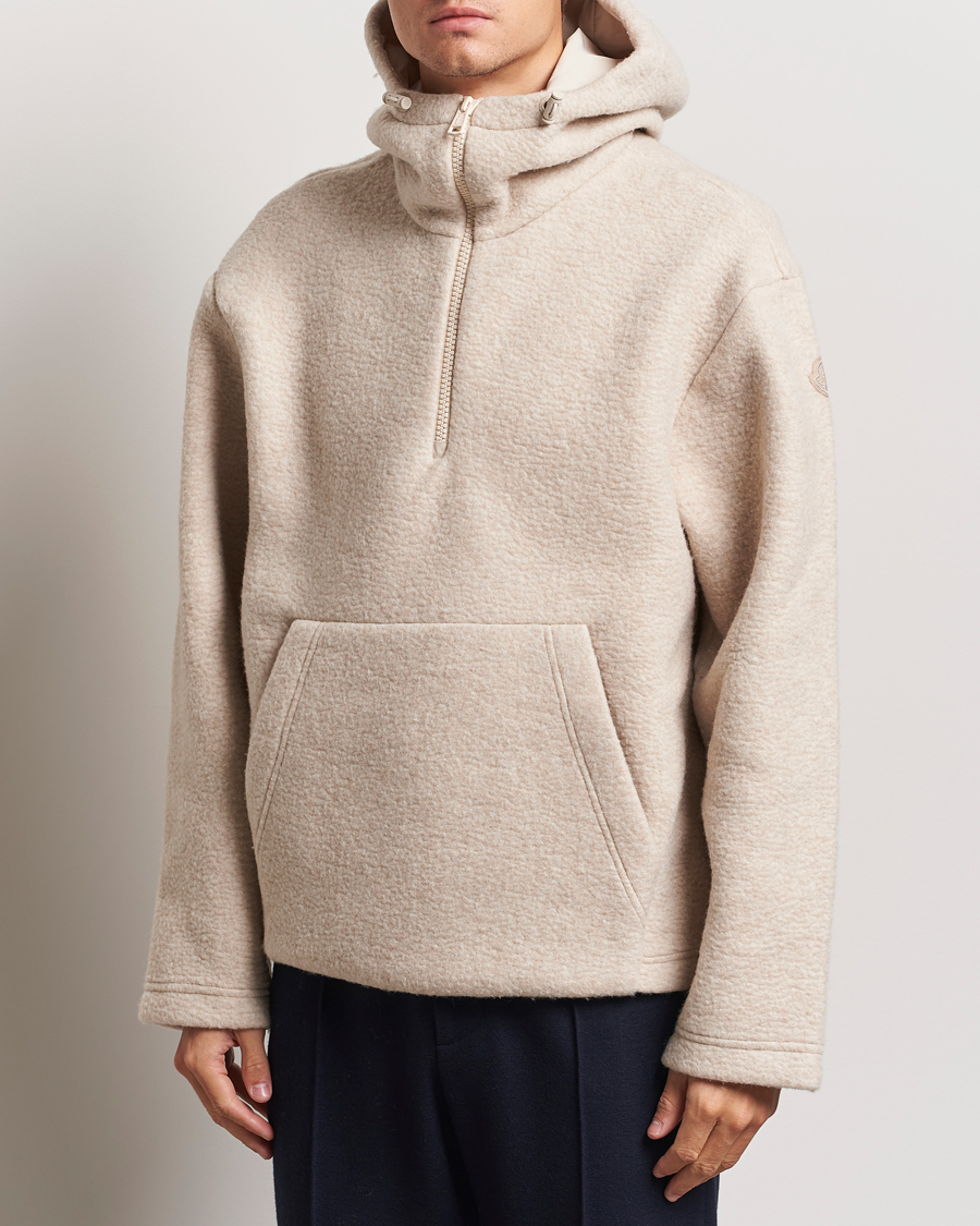 Herre | Gensere | Moncler | Half Zip Hoodie Beige