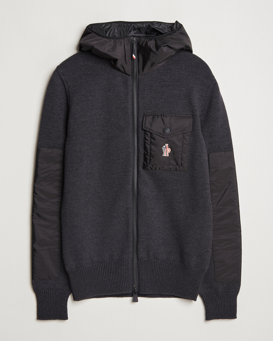 Herre | Gensere | Moncler Grenoble | Knitted Full Zip Cardigan Charcoal