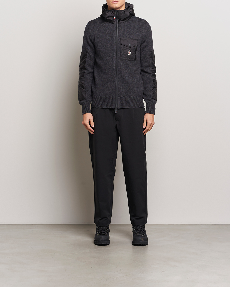 Herre | Gensere | Moncler Grenoble | Knitted Full Zip Cardigan Charcoal