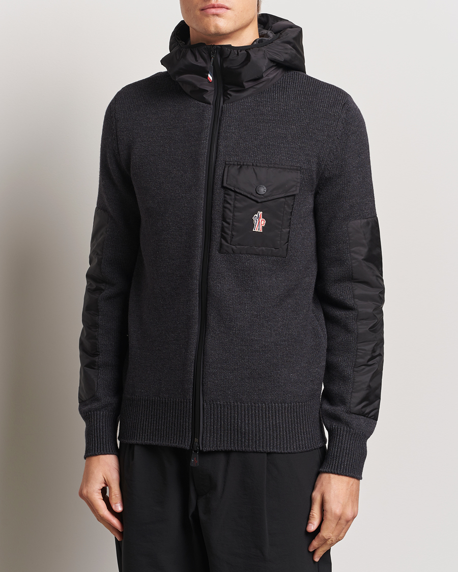 Herre | Gensere | Moncler Grenoble | Knitted Full Zip Cardigan Charcoal