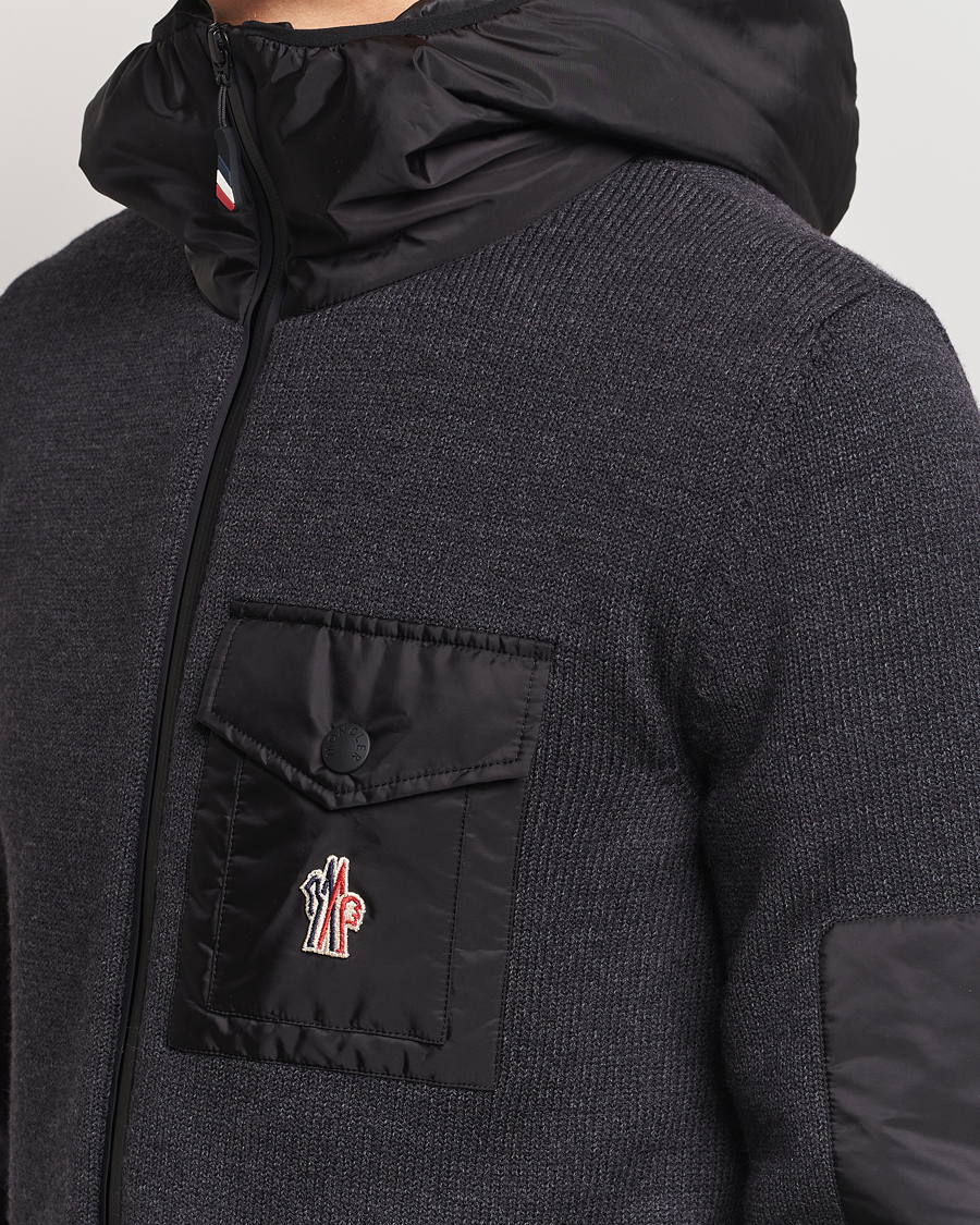 Herre | Gensere | Moncler Grenoble | Knitted Full Zip Cardigan Charcoal