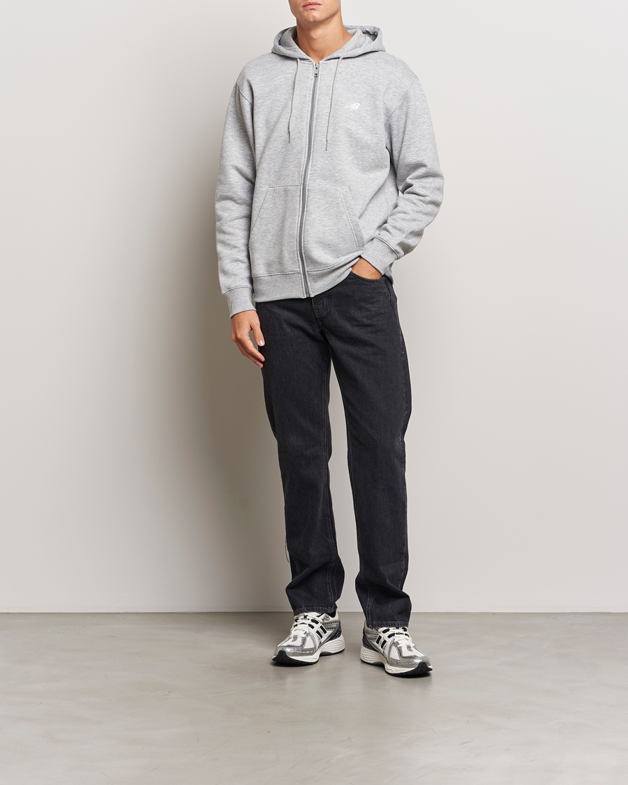 Herre | Gensere | New Balance | Essentials Full Zip Fleece Hoodie Athletic Grey