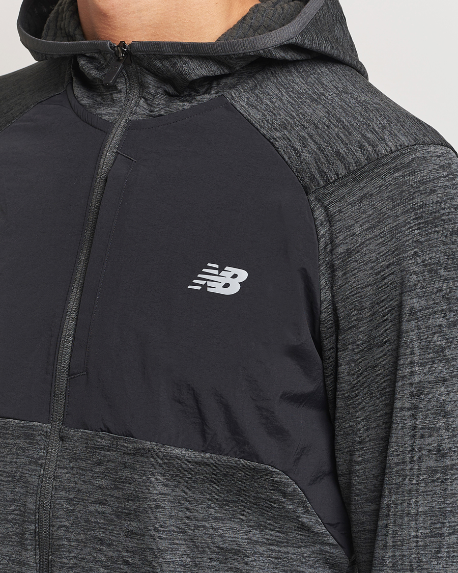 Herre | Gensere | New Balance Running | Heat Grid Hooded Full Zip Black