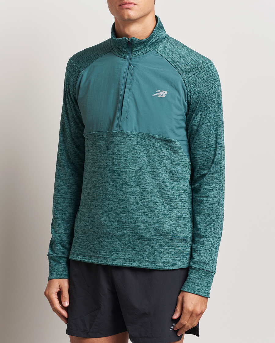 Herre | Gensere | New Balance Running | Heat Grid Half Zip New Spruce