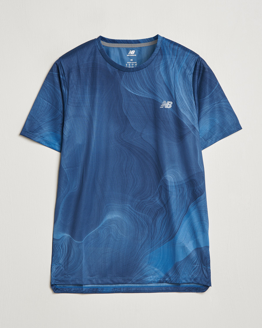 Herre | T-Shirts | New Balance Running | Athletics Run T-Shirt Blue Agate