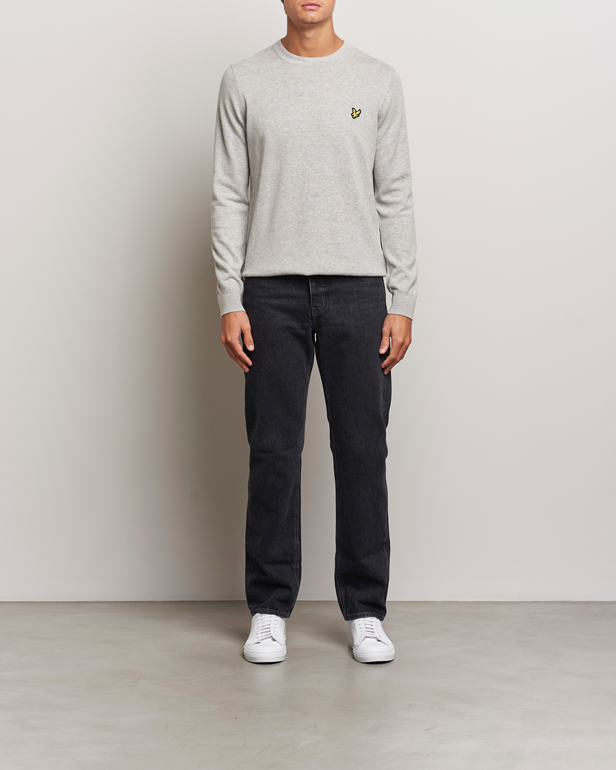 Herre | Gensere | Lyle & Scott | Cotton/Merino Crew Neck Jumper Light Grey Marl