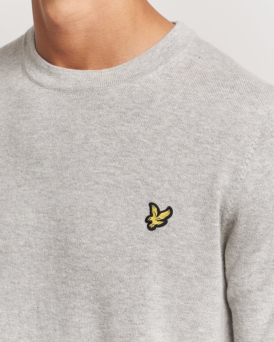 Herre | Gensere | Lyle & Scott | Cotton/Merino Crew Neck Jumper Light Grey Marl