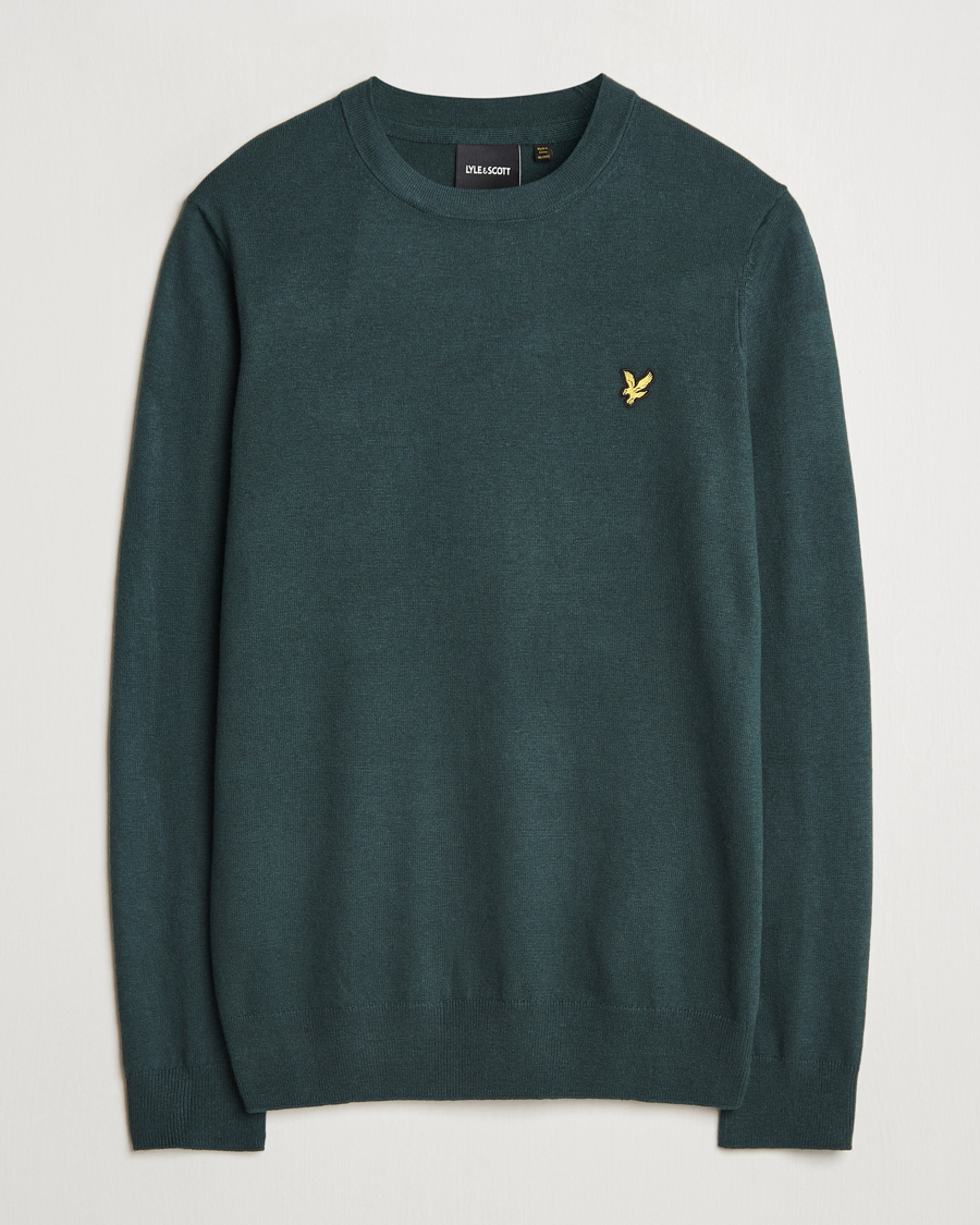 Herre | Gensere | Lyle & Scott | Cotton/Merino Crew Neck Jumper Argyle Teal