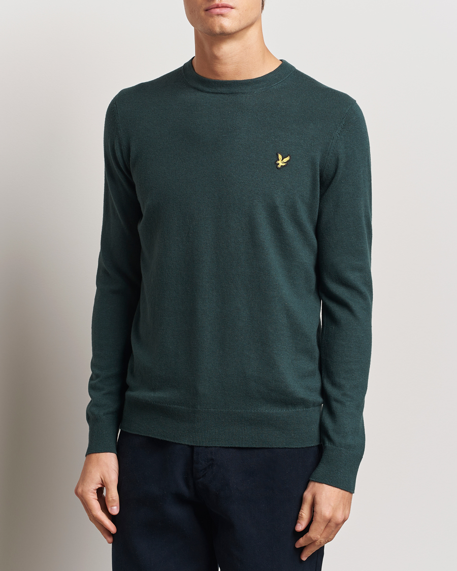 Herre | Gensere | Lyle & Scott | Cotton/Merino Crew Neck Jumper Argyle Teal