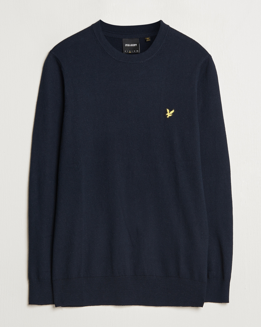 Herre | Gensere | Lyle & Scott | Cotton/Merino Crew Neck Jumper Dark Navy