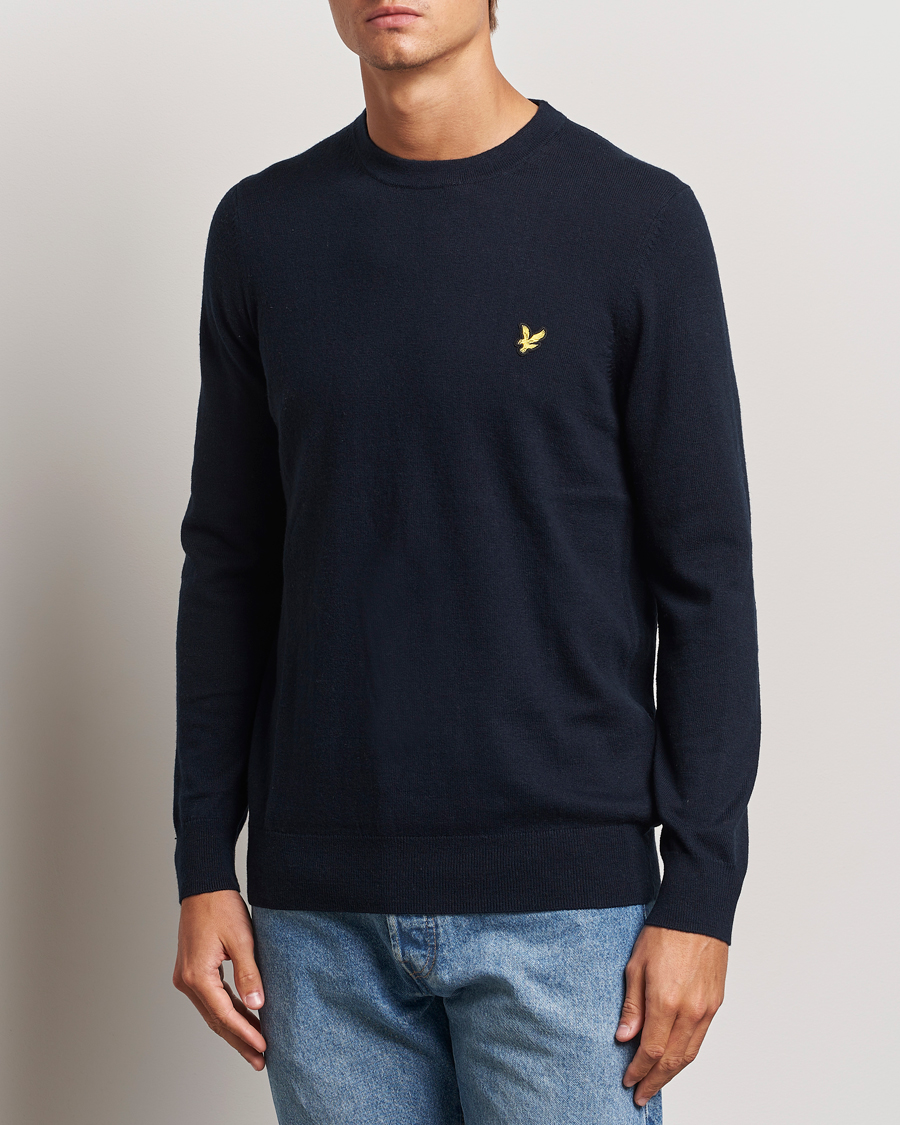 Herre | Gensere | Lyle & Scott | Cotton/Merino Crew Neck Jumper Dark Navy