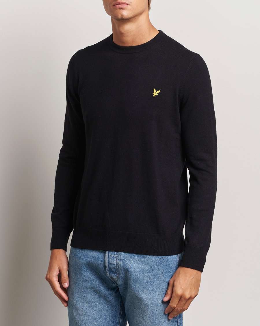 Herre | Gensere | Lyle & Scott | Cotton/Merino Crew Neck Jumper Jet Black